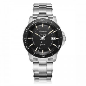 Alexandre Christie AC 6141 Silver Black Steel MDBSSBA